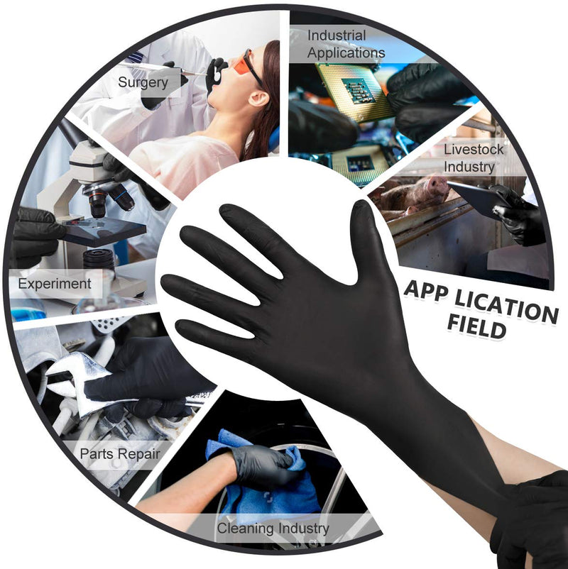 [Australia] - Nitrile Disposable Gloves Pack of 100, Latex Free Safety Cooking Working Gloves for Food Handle or Industrial Use Large (Pack of 100) 