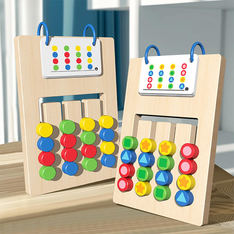 Pack of 2 Dementia Activity Update Colour Memory Game for Seniors Wooden with 20 Cards, Double-Sided Playable & Cards Securely Fixed, Easy to Grip, Activation & Memory Training