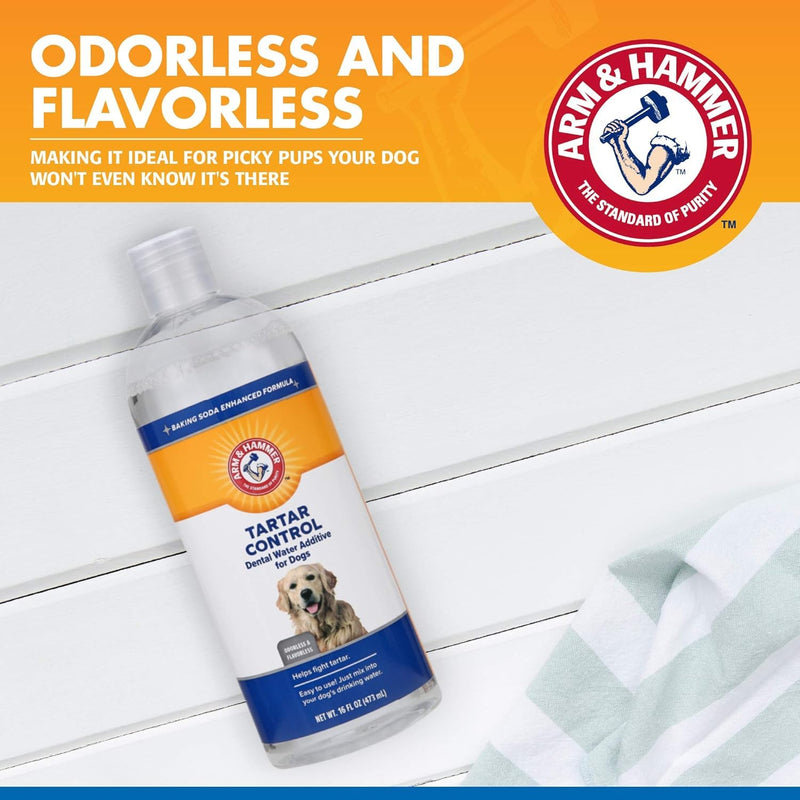 [Australia] - Arm & Hammer for Pets Dental Water Additive for Dogs, Tartar Control | Dog Dental Care Reduces Plaque & Tartar Buildup Without Brushing | Odorless and Flavorless, 16 Fl Ounces - 2 Pack 16 Fl Oz (Pack of 2) 