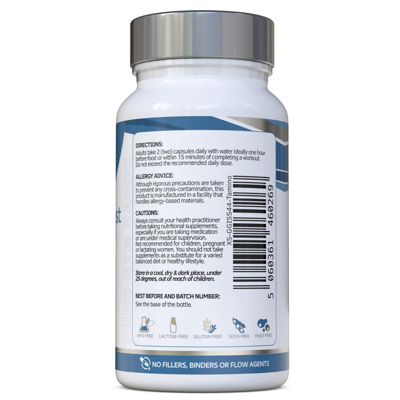 Amino Boost - Full Spectrum 20 Amino Acids Supplement 120 Vegan Capsules |Includes All BCAAs - Free Form pre-digested Amino Acids with Added Advanced Coenzyme Support. No Additives - UK Made