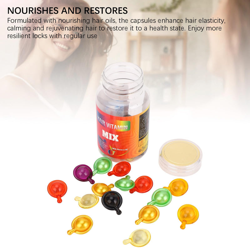 30 Count Hair Serum Capsules Moisturizing Hair Oil Capsules for Nourishing Frizzy Dry Damaged Hair