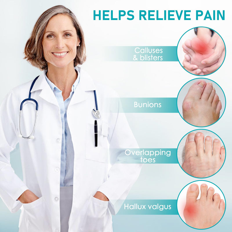 [Australia] - Hallux Valgus Socks, Hallux Valgus Correction, Big Toe Bandage Correction, Hallux Valgus Toe Separator Correction, Hallux Valgus Bandage with Silicone Pads for Men and Women (37-43 M, Grey) 