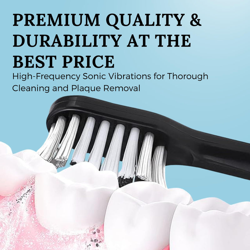 [Australia] - Electric Toothbrush for Adults, Sonic Toothbrush with Replaceable Heads and 15 Brushing Modes, Rechargeable Waterproof Toothbrushes for Plaque Removal with Charging Base and Travel Cap 