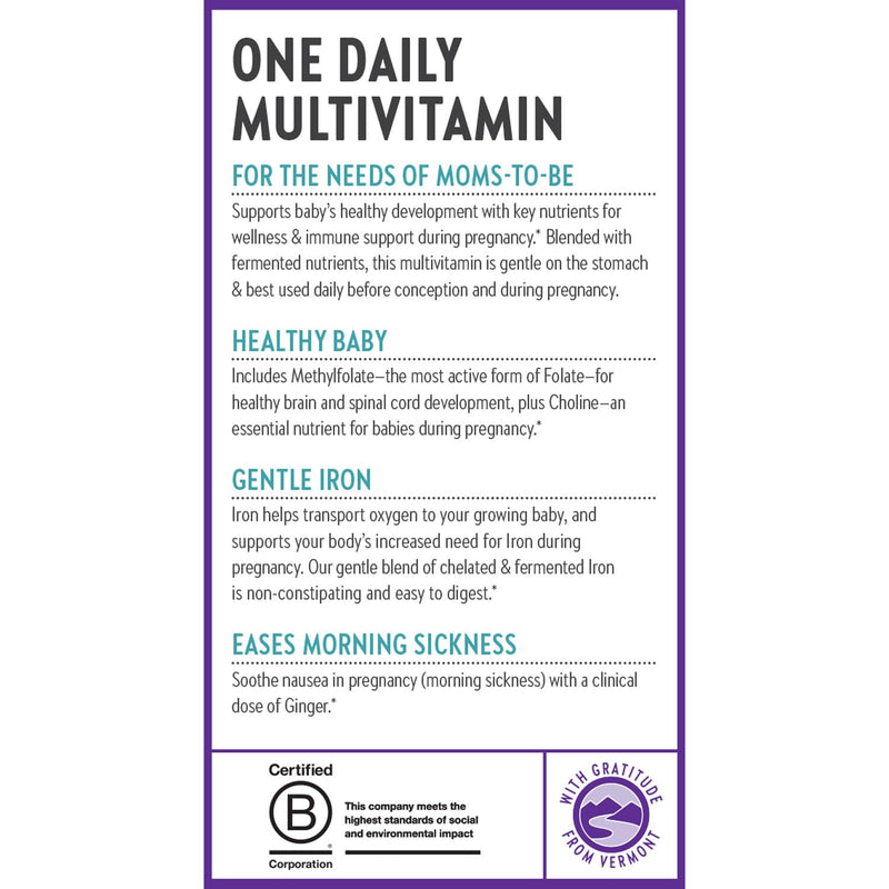 [Australia] - New Chapter Prenatal Vitamins, One Daily Prenatal Multivitamin with Methylfolate + Choline for Healthy Mom & Baby, Gluten Free & Non-GMO, 30 Count 30 Count (Pack of 1) 