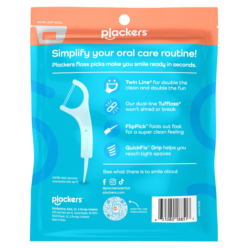 [Australia] - Plackers Twin-line Dental Floss Picks, Pack of 150 (Pack of 4), Limited Edition 