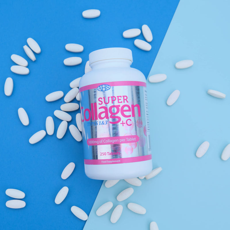 AHS Super Collagen Plus C Tablets - Pack of 250 Tablets (Also 120 + 90 Counts) 3 Sizes! 6000MG PER Serving with Added Vitamin C - Healthy Skin, Nails & Hair 250 count (Pack of 1)