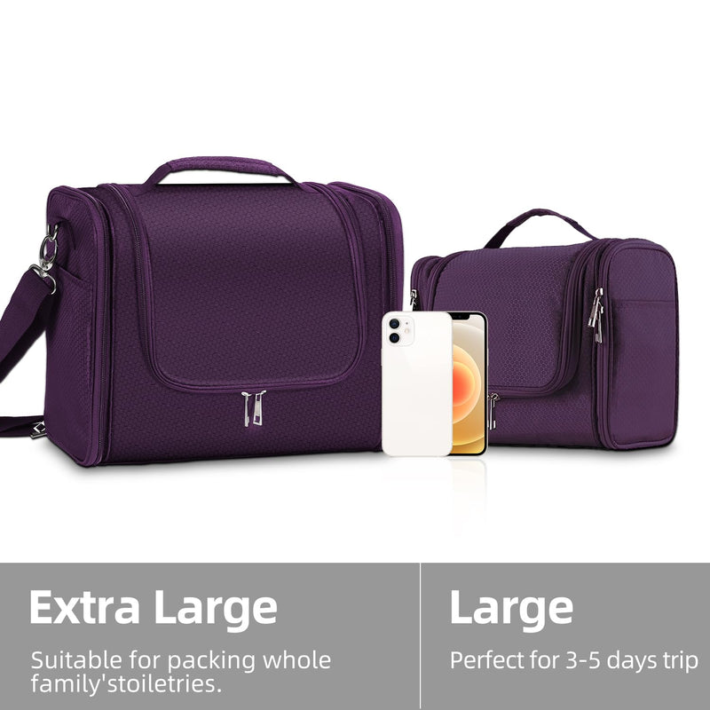 Large Toiletry Bag Purple and XL Purple