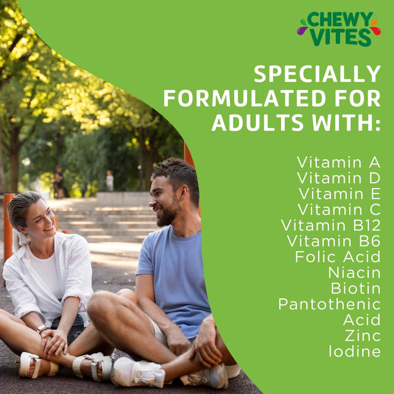 Multivitamin Gummies for Adults, 120 Gummies (4 Month Supply), 12 Vitamins and Minerals: Vitamin C, D, B12, Folic Acid, Vegan Multivitamins for Women & Men, for Energy & Immune Support - Chewy Vites
