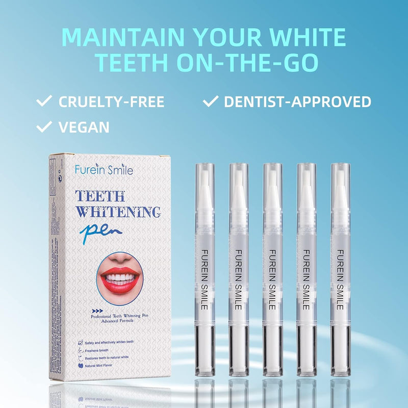 [Australia] - Teeth Whitening Pen 5 Pens 50+ Whitening Treatments -Removes Years of Stains 35% Carbamide Peroxide Tooth Whitener Brush Gel Pen 