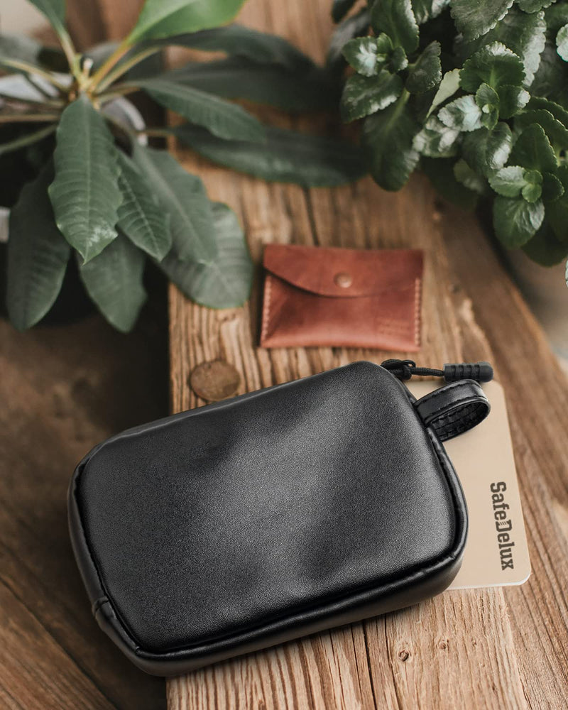 [Australia] - Smell Proof Bag Carbon Lined Container Odor Proof Bag Smoking Pipe Stash 6.3 x 4.3 Inch Durable Medicine Organizer Pouch Odorless Pipe Bags-Great Gifts for Women Black 
