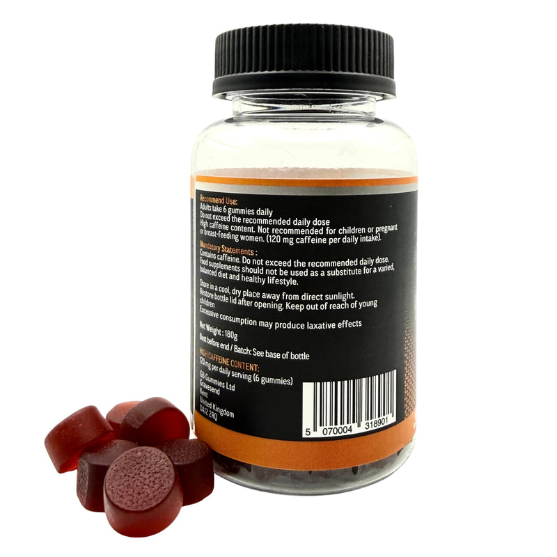 Energy Gummies for Golfers | 120mg Caffeine + L-Theanine | Golf Focus & Energy | Vegan | 60 Gummies | GB Gummies Energize