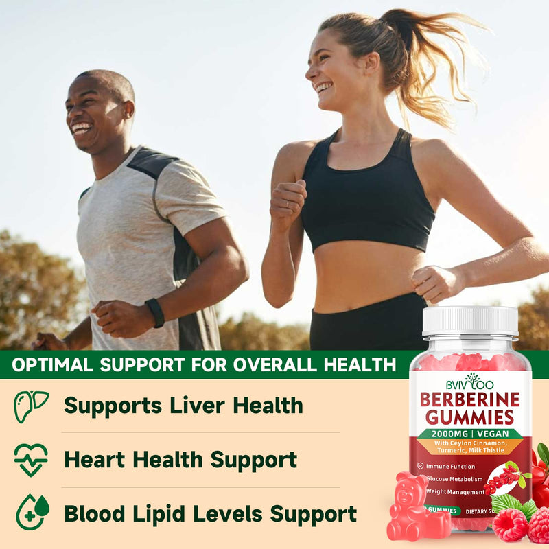 [Australia] - 2 Pack Berberine Gummies, 2000mg High Potency Berberine HCI Supplement, Plus Ceylon Cinnamon, Milk Thistle for Women & Men, Immune System & Metabolism Support - 120 Gummies 2pack 
