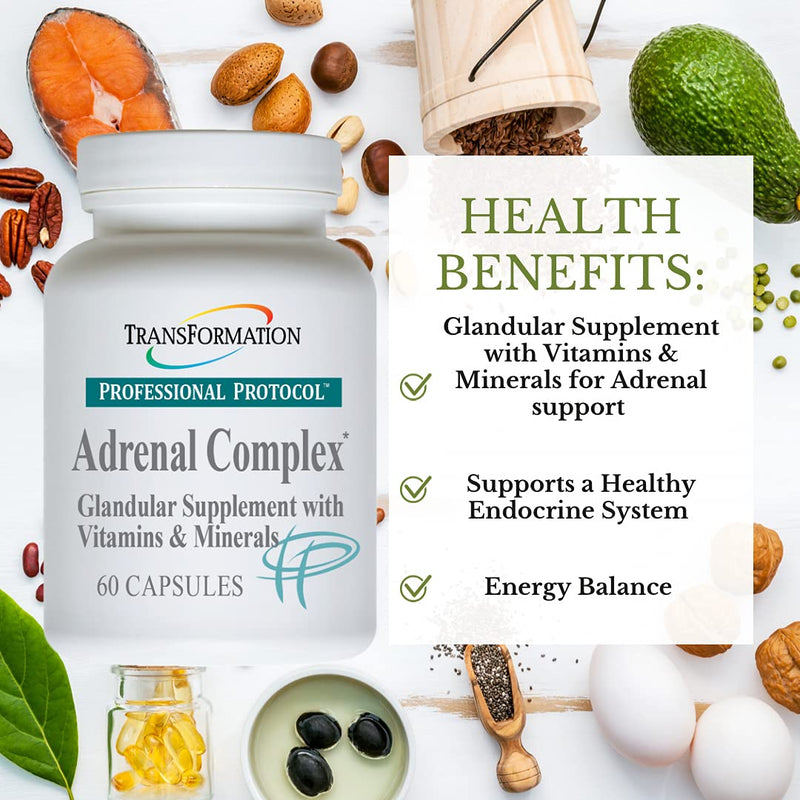 [Australia] - Transformation Enzymes Adrenal Complex - 60 Capsules - Synergistic Formulation of Herbs and Vitamins to Support a Healthy Endocrine System 
