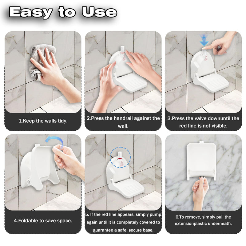 [Australia] - Shower Foot Rest for Shaving Legs,Shaving Stool with Vacuum Suction Cup,Foldable Reusable Shower Step for Shaving Legs,Shaving Step for Inside Shower 