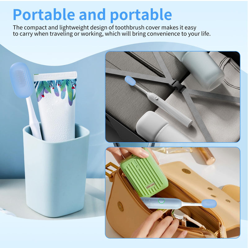 [Australia] - 6 Pcs Toothbrush Covers Toothbrush Covers CapsÔºåReplaceable Electric Toothbrush Head Cover Silicone Toothbrush Protector Cap for Household Travel, Bathroom, GymÔºåCamping 