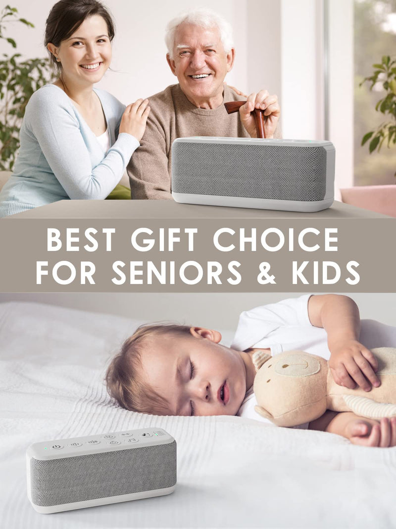 [Australia] - OnLyee Sound Machine for Adults, USB Rechargeable White Noise Machine for Office Privacy & Noise Canceling, 42 Soothing Sound with Lullabies & Fan Sounds, Auto-Off Timer & 8-Level Volume Control Gray 