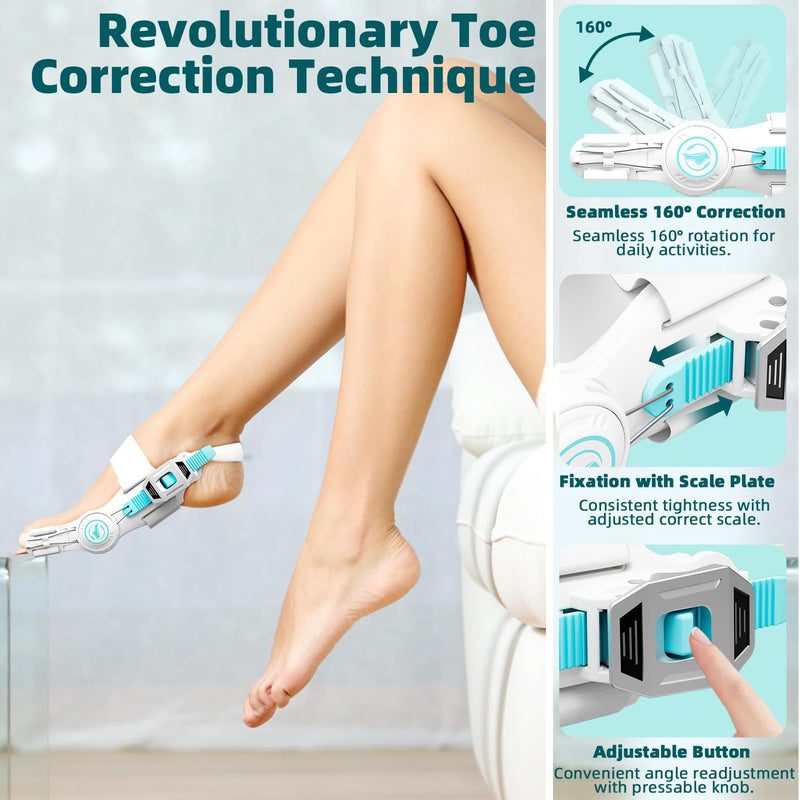 Upgraded Bunion Corrector for Women & Men, Orthopedic Bunions Correction with Non Slip Big Toe Straighteners, Adjustable Bunion Splint Suitable for Day/Night Feet Bunion Relief (2PCS)