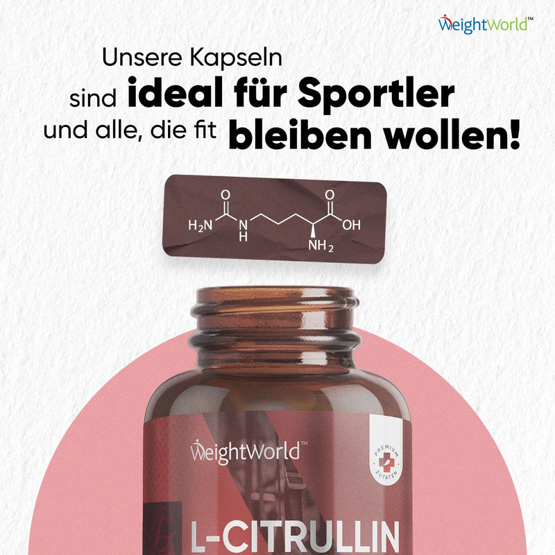 [Australia] - L-Citrulline 3000mg - Ideal for athletes, fitness, pre & post workout - 240 vegan capsules - alternative to creatine, L-arginine & L-taurine capsules & powder - amino acid from WeightWorld 