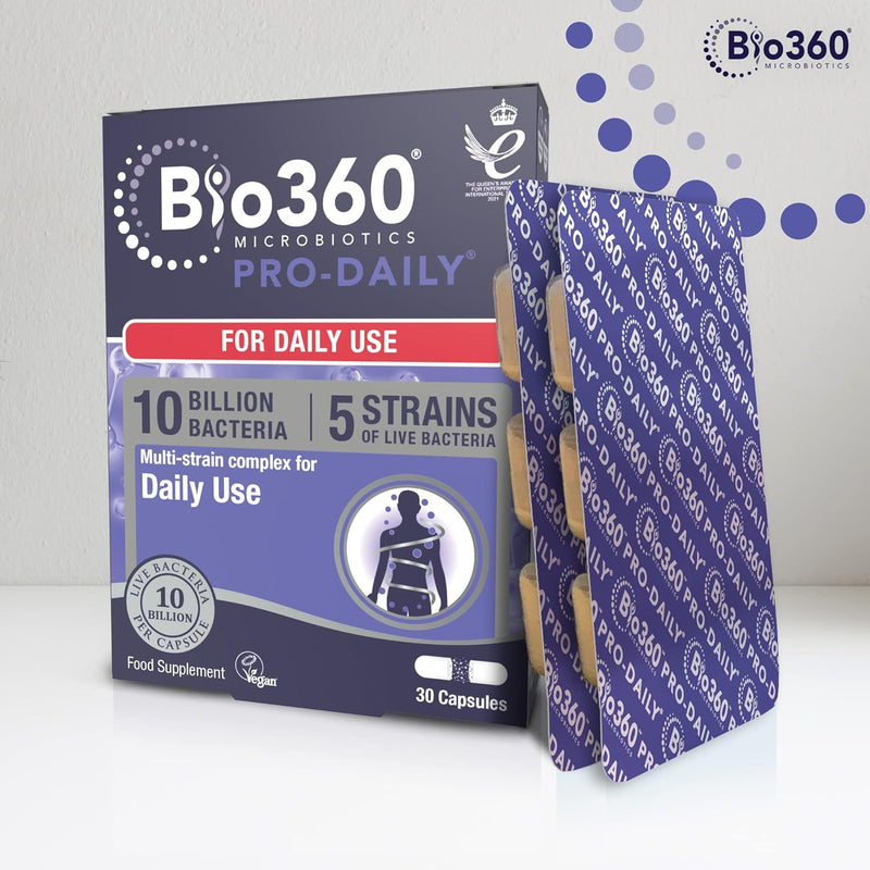Natures Aid Bio360 Pro-Daily (10 Billion Bacteria) 30 Capsules (Pack of 5)