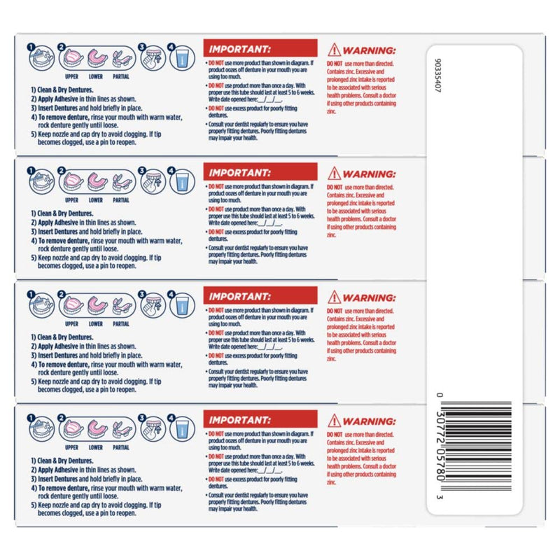 [Australia] - Fixodent Professional Ultimate Denture Adhesive Cream for Full and Partial Dentures, 1.8 oz, 4 Pack 