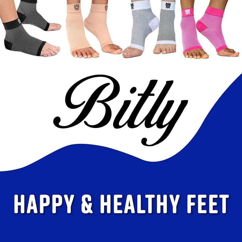 [Australia] - Bitly Plantar Fasciitis Compression Socks for Women & Men - Best Ankle Compression Sleeve, Nano Brace for Everyday Use - Provides Arch Support & Heel Pain Relief (Black, Medium) Black 1 
