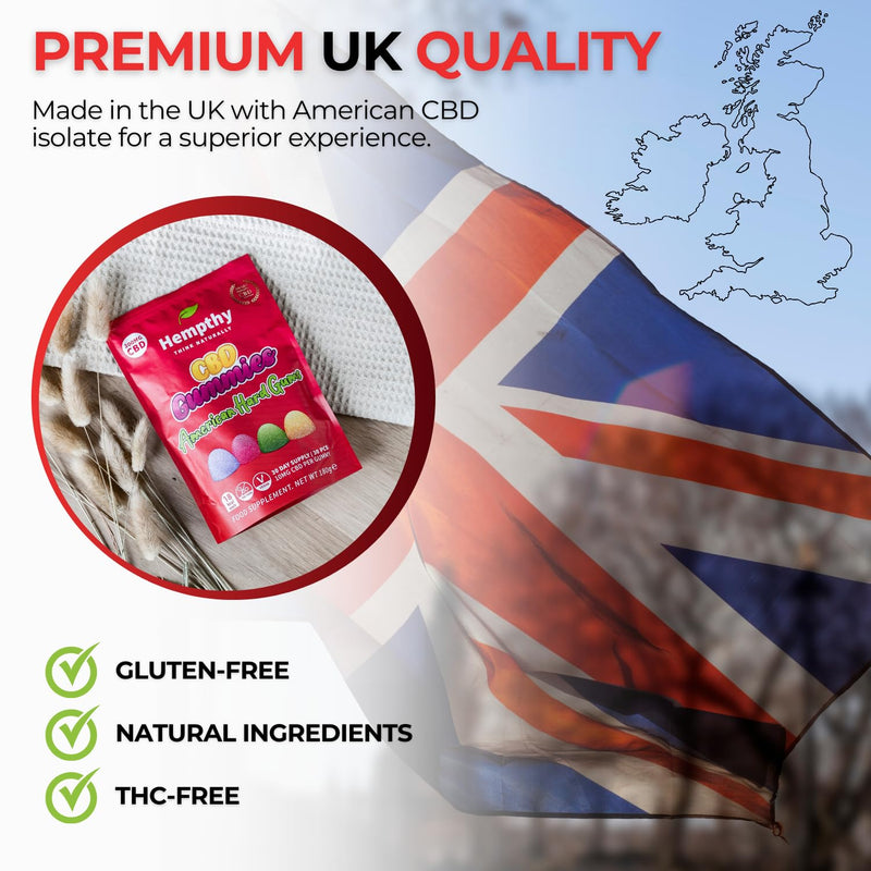 CBD Gummies 10mg x 30, 300mg Total - THC Free High Strength Cannabidiol Edibles - CBD Gummys (American Hard Gums) American Hard Gums 30 count (Pack of 1)