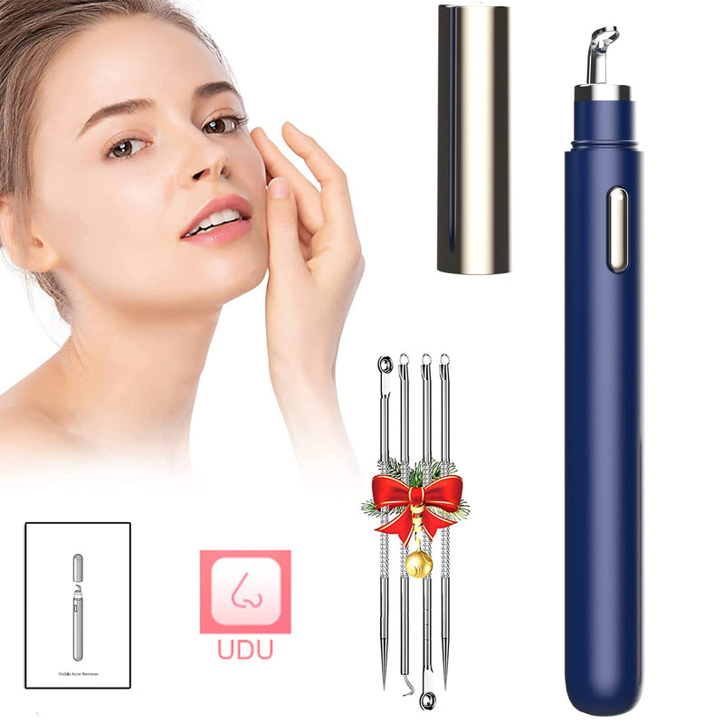 Blackhead Remover with Camera, WiFi Visual Blackhead Remover Tools with White/Blue Lights for iPhone, Android Phones Women Gift Blackhead Remover - Navy Blue