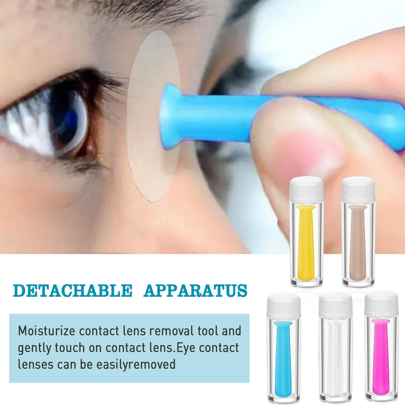 [Australia] - Set of 5 Contact Lens Suckers, Suckers for Hard Lenses, Contact Lenses - Accessories Set of 5 Suction Cups for Contact Lenses, Contact Lens Suckers, Contact Lens Remover Soft Lenses (Multi-Colour) 