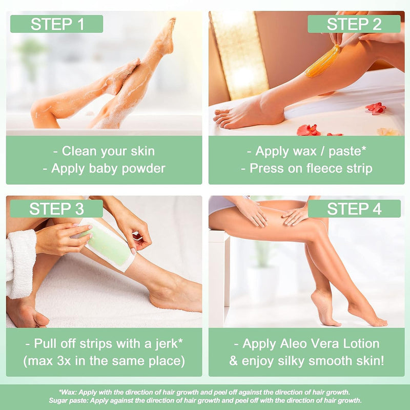 [Australia] - 150 Wax Strips - Non Woven Fleece Stripes For Warm Wax And Sugar Paste - Skin-friendly And Tear-resistant Hair Removal For Any Type Of Depilation On The Leg, Chest, Back, Intimate Area And Face 150 Wax Strips 