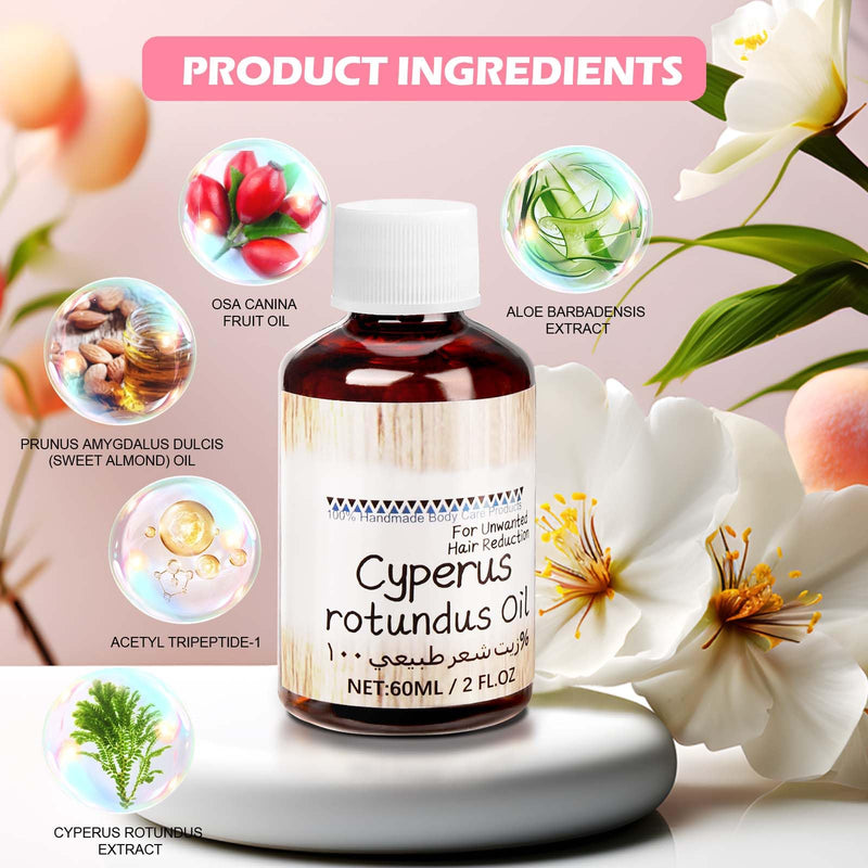 [Australia] - Cyperus Rotundus Oil, 60 Ml Cyperus Oil With Dropper, Pure Cyperus Oil, Cyperus Rotundus, Cyperus Oil Natural, Mature Cyperus Rotundus Oil To Reduce Body Hair Growth 