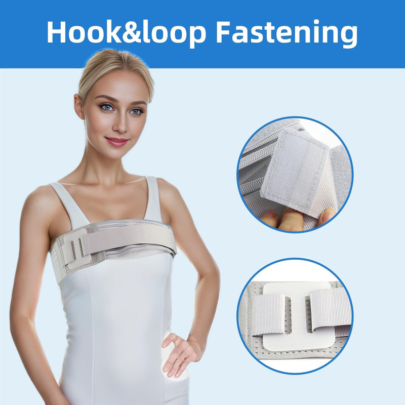 Rib Brace for Women,Breathable Men Rib Compression Wrap for Cracked Ribs and Broken Rib,Chest Binder and Rib Protector (Medium) Medium