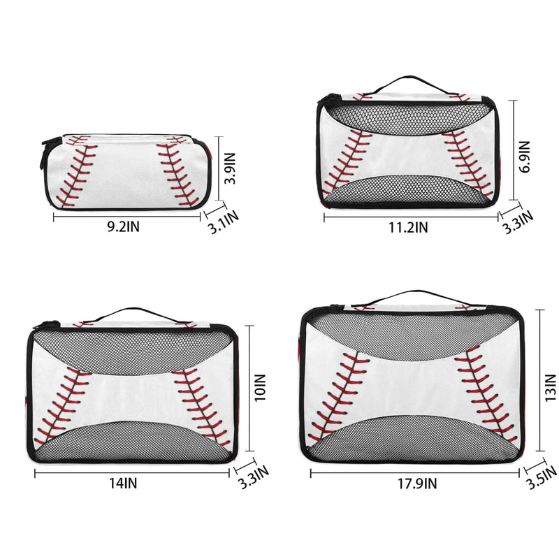 Baseball Compression Packing Cubes for Travel,Expandable Cubes Storage Bag Carry on Luggage Organizers for Toiletry Clothes Shoe Accessories 4 Set e-05