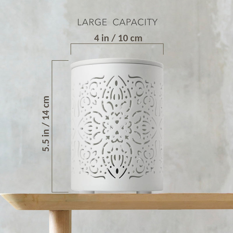 [Australia] - Earnest Living Wax Melt Warmer for Scented Wax Cubes Cake Candle Warmer Wax Melt Electric Ceramic Fragrance Melter Oil Burner White for Home Aromatherapy Gift White 