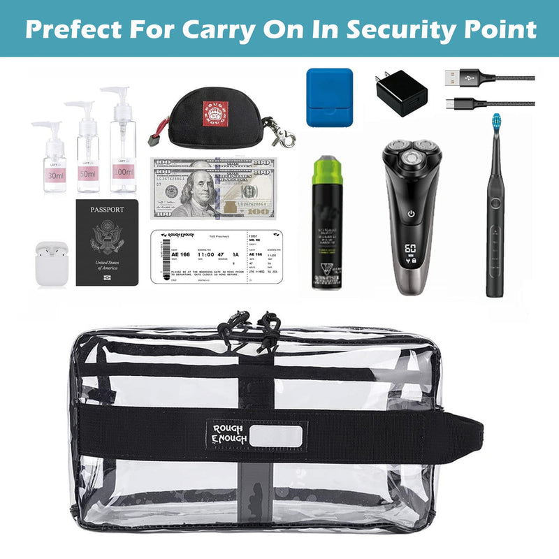 Rough Enough Clear Toiletry Bags for Traveling Bundle Set