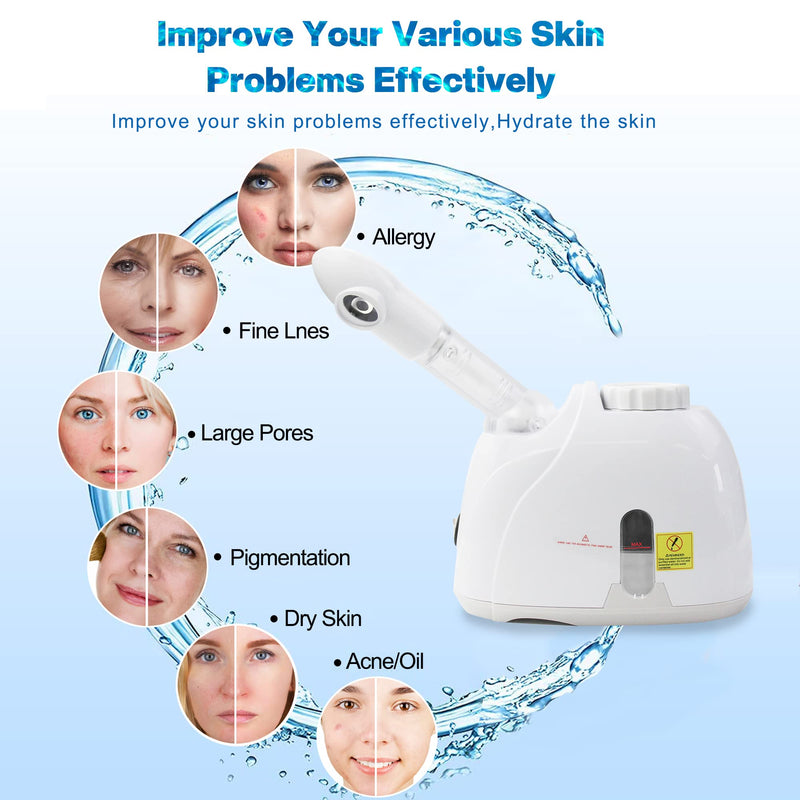 [Australia] - Facial Mist Steamer,YOKYAK Facial Steamers with 360° Rotatable Sprayer, Face Steamer for Facial Deep Cleaning, Hot Mist Humidifier Steam for Face Spa Sinuses Moisturizing, Homeuse or Salon 