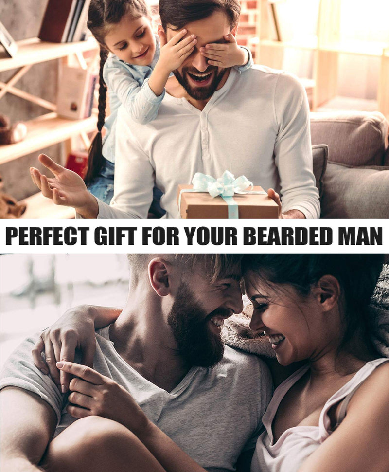 [Australia] - Upgraded beard care set for men, beard growth care and trimming with hair conditioner, beard oil, beard balm, butter wax, beard brush, beard comb, beard scissors, best perfect gift light orange 