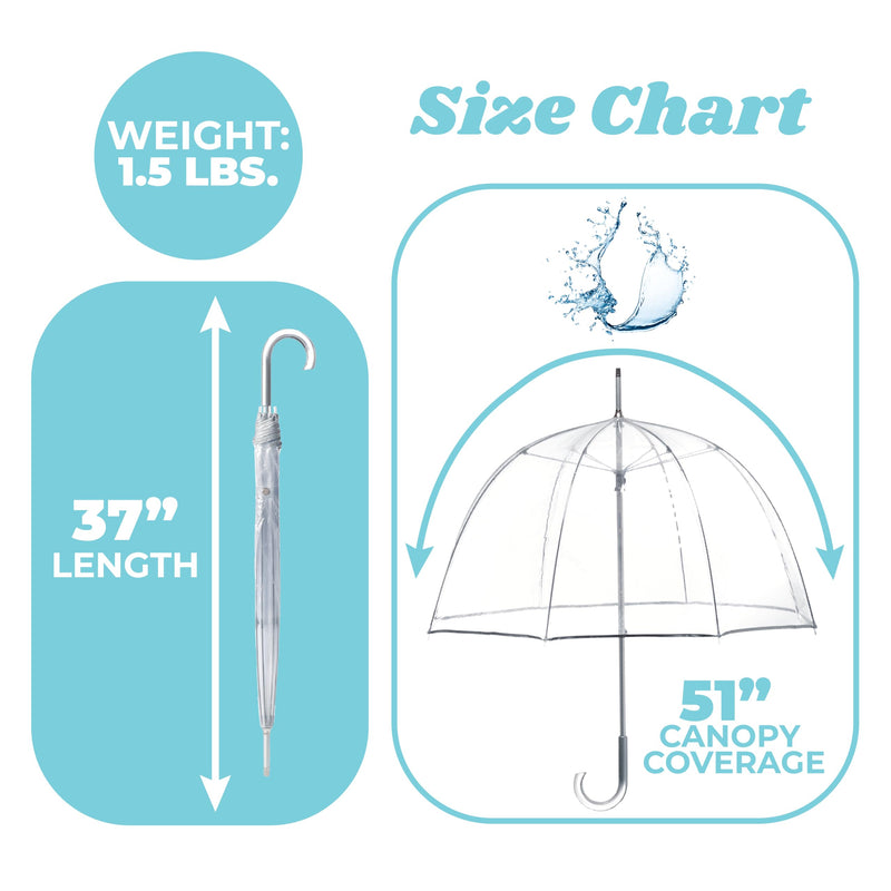 Totes Adult Bubble Umbrella with Dome Canopy and Lightweight Wind and Rain Protection Iridescent - 1pk 51 inches
