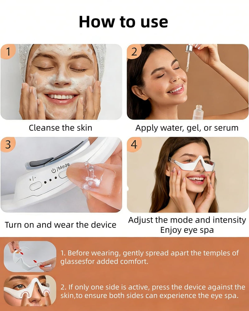 Under Eye Red Light Therapy Device, Red Light Therapy Glasses for Eye, Newtiful Eye Pods for Eye Bags, Lightweight Eye Massager, Red Light Eye Therapy Eyepods for Under Eye Dark Circless White
