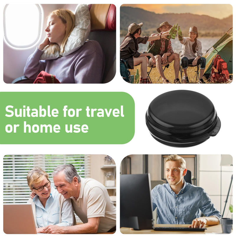 Gjinxi 3PCS Small Pill Box, Travel Round Pill Case, Portable Medicine Pill Container Holder, Daily Mini Pill Organizer for Purse Pocket to Hold Vitamin Medication Fish Oil Supplement Black