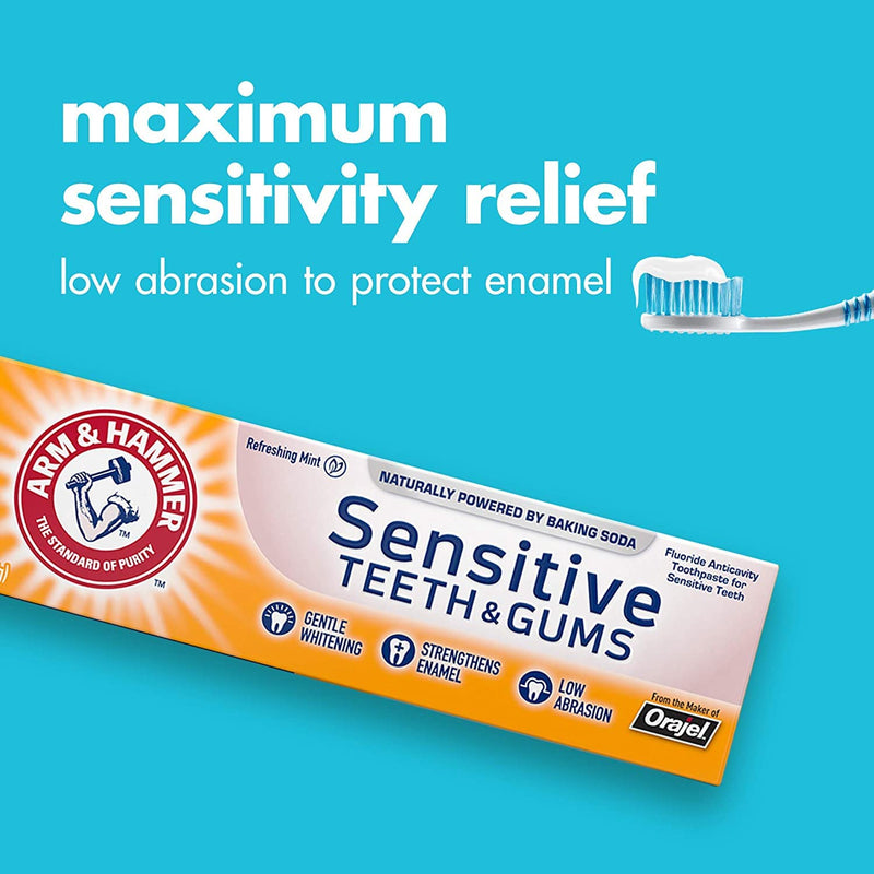 ARM & HAMMER Sensitive Teeth & Gums Toothpaste 4.5 oz (Pack of 10) Mint 4.5 Ounce (Pack of 10)