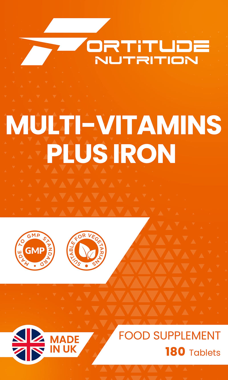 Multivitamin with Iron Tablets | Multivitamin Tablets for Men & Women | High Strength Multivitamin Plus Iron Supplements 180 One a Day Multi Vitamins Tablets