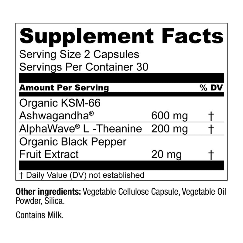 [Australia] - Live Conscious KSM-66 Ashwagandha Supplement w/L Theanine & AlphaWave - ZenWell Everyday Stress Relief, Mood Support, Cognitive, Brain Health - Ashwagandha for Men & Women - 60 Capsules 60 Count (Pack of 1) 