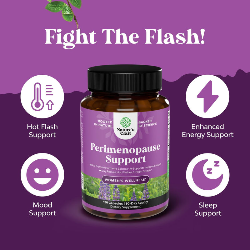 Bundle of Perimenopause Supplement with Maca Root Vitex Berry Black Cohosh for Hot Flashes Night Sweats Hormone Balance & Mood and Delicious Daily Women's Multivitamin Gummies for Energy and Immunity