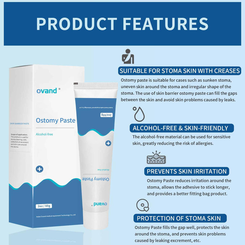[Australia] - Ostomy Paste, Alcohol-Free Skin Barrier Ostomy Paste for Stoma filling to prevent leaks, Stoma Care Supplies Ostomy Supplies (2 box) 