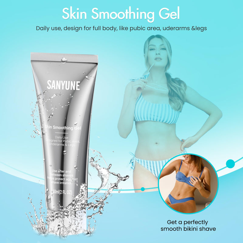 [Australia] - Bikini Trimmer for Women, 2 in 1 Electric Women Pubic Hair Trimmer, Portable Ladies Shaver with 2 Trimmer Heads Waterproof Wet and Dry Use Includes 2 Oz Skin Smoothing Shaving Gel Bikini Trimmer with Gel 