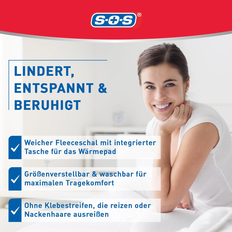 [Australia] - SOS neck warmer (6x scarf & 2 pads) - effective pain relief with 12 hours of deep heat - heat pad against pain in the neck and neck area or muscle tension 6x scarf & 2 pads 