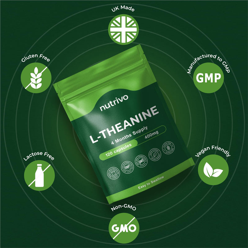 L Theanine 400mg | 120 Vegan Capsules - 4 Months Supply | Good Alternative to L-Theanine Powder, Gummies and Drops | UK Made L'Theanine Supplement (Pack of 2) 1 count (Pack of 240)