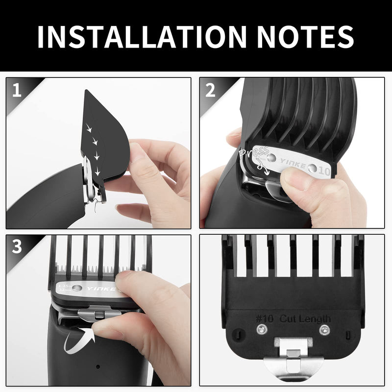 [Australia] - Yinke Trimmer Attachment Comb for Wahl Hair Clipper Magic Clip Trimmer Razor, 3 Cutting Lengths are 32 mm, 38 mm and 51 mm Beard Trimmer Attachment Comb Set Kit (3PCS, BLACK) 