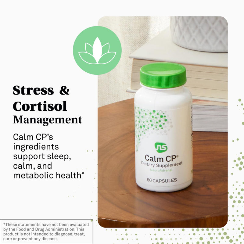 NeuroScience Calm CP, Neuro Adrenal Support Supplement, 60 Capsules | Promotes Calm Sleep, Healthy Cortisol Levels & Immune Responses, Banaba Leaf, Glycine, Taurine & Phosphatidylserine 60 Count (Pack of 1)