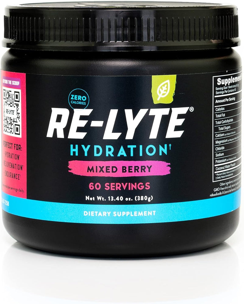 [Australia] - REDMOND Re-Lyte HYDRATION Drink Mix MIXED BERRY LARGE, 380g can - electrolyte powder, sugar-free, with real Redmond Real Salt and over 60 important minerals and trace elements 